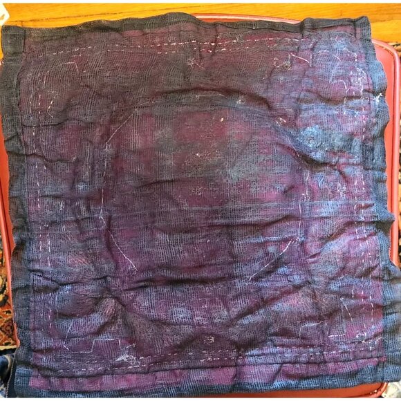 Sequins & Beads Embroidery Fabric Elephant- Tapestry/Pillow Cover - VINTAGE - Picture 4 of 4